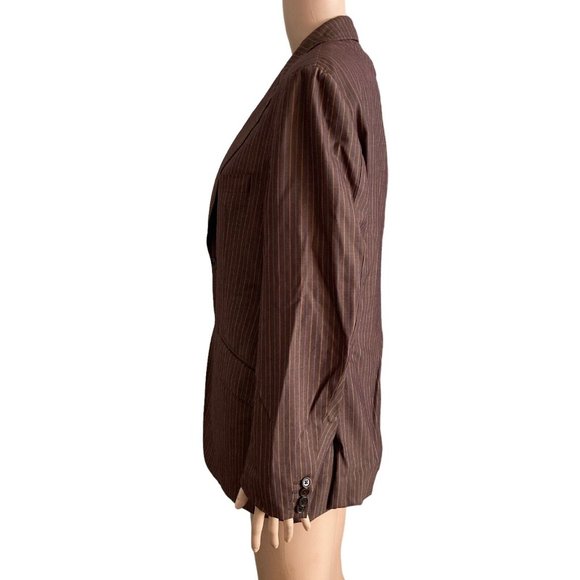 Kuhlman Blazer Womens 6R Brown Pinstripes 2 Button - Picture 8 of 10